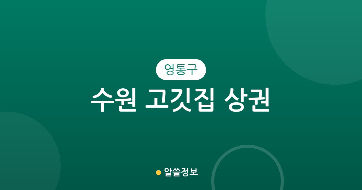 수원 영통구 고깃집 상권 분석: 원천동·영통3동·매탄3동 밀집도 높은 이유