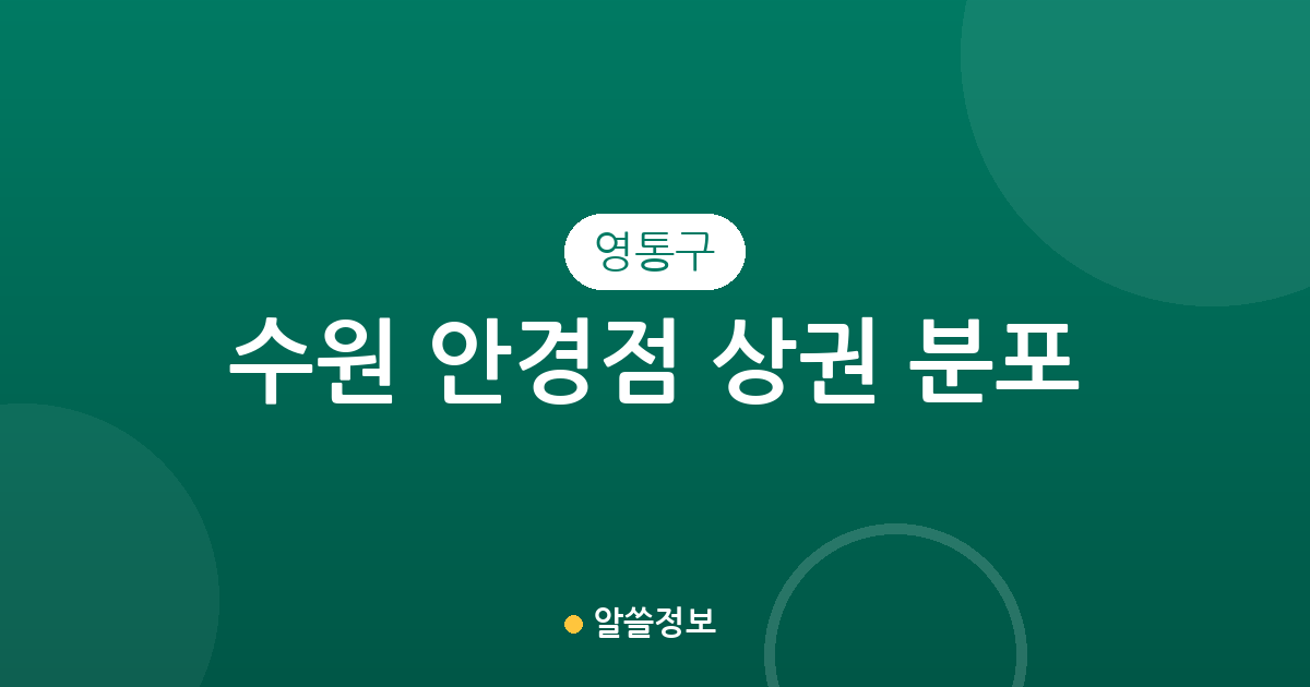 수원 영통구 안경점 상권 분포 분석: 영통3동·매탄3동·원천동 중심의 지역 밀집도