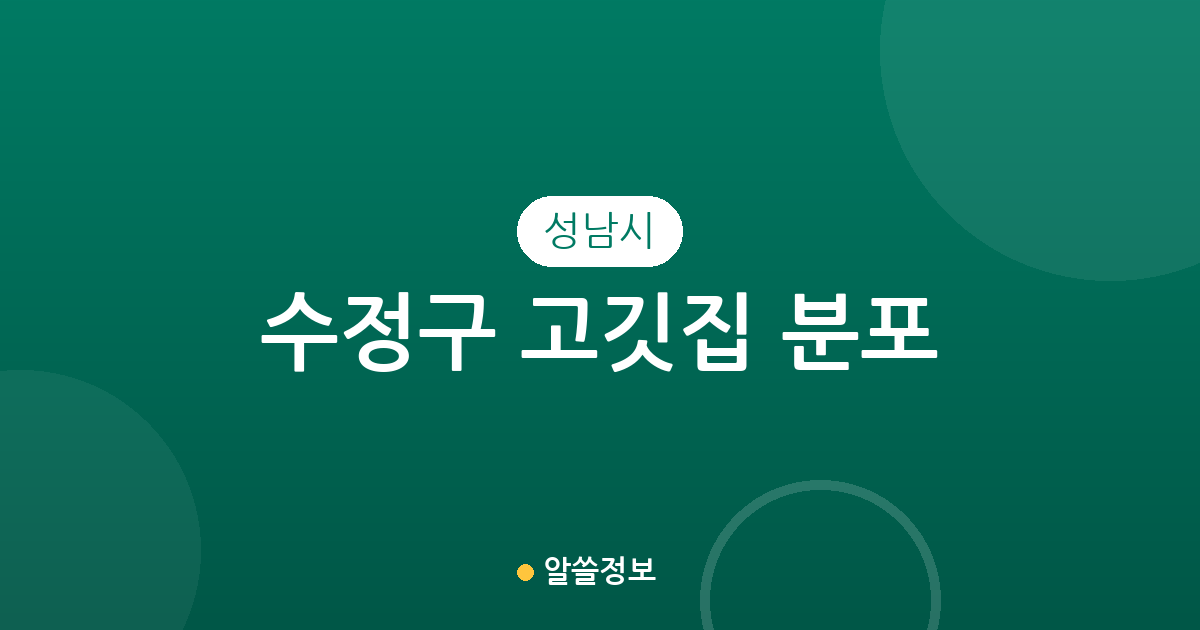 성남시 수정구 고깃집 분포 분석: 고등동부터 태평동까지 지역별 삼겹살·구이집 상권 정보