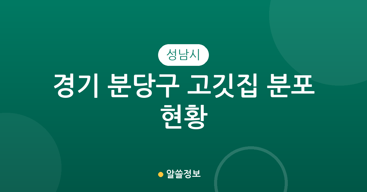 경기 성남시 분당구 고깃집 분포 현황: 야탑동·서현동·구미동 상권 분석