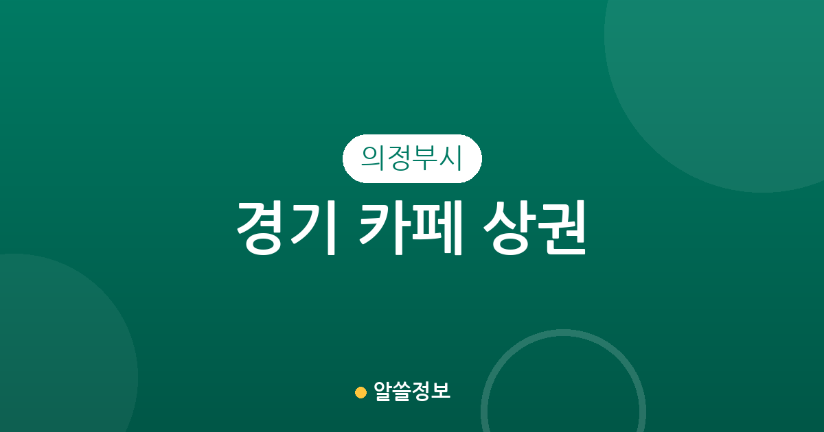 경기 의정부시 카페 상권 분석: 의정부1동 중심의 커피전문점 분포 현황
