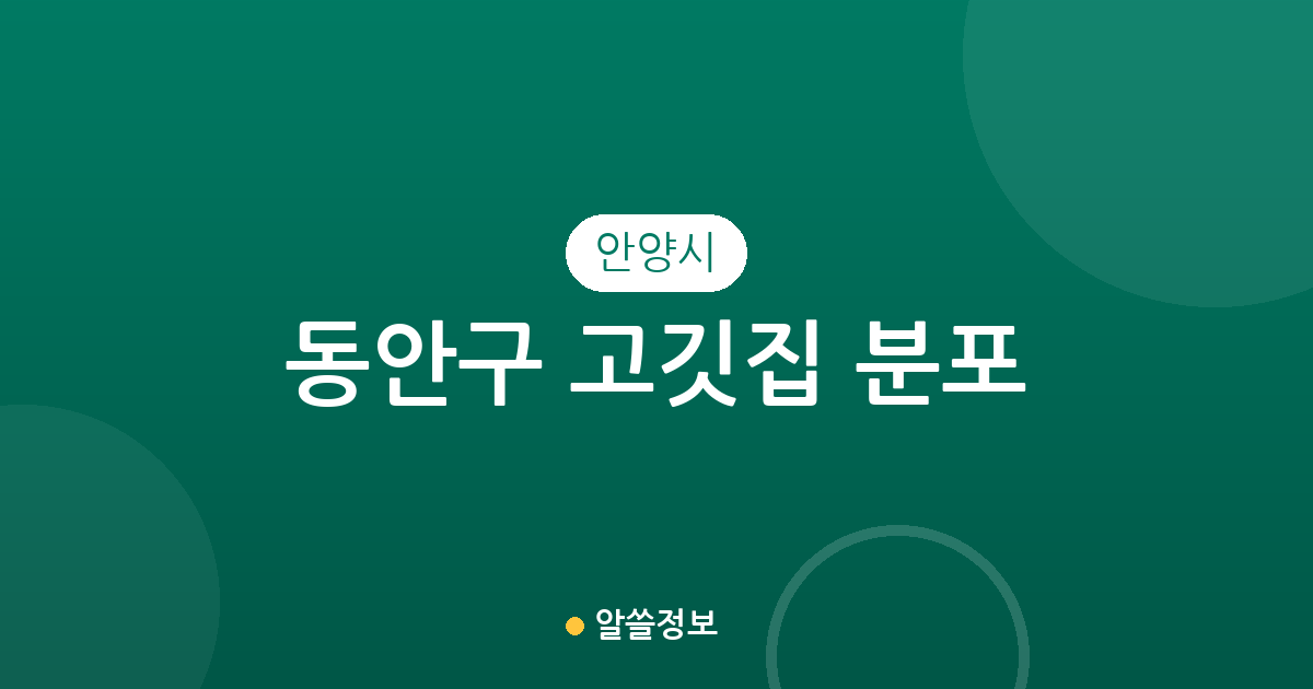 안양시 동안구 고깃집 분포 분석: 인덕원·부림·범계 등 주요 상권별 밀집도