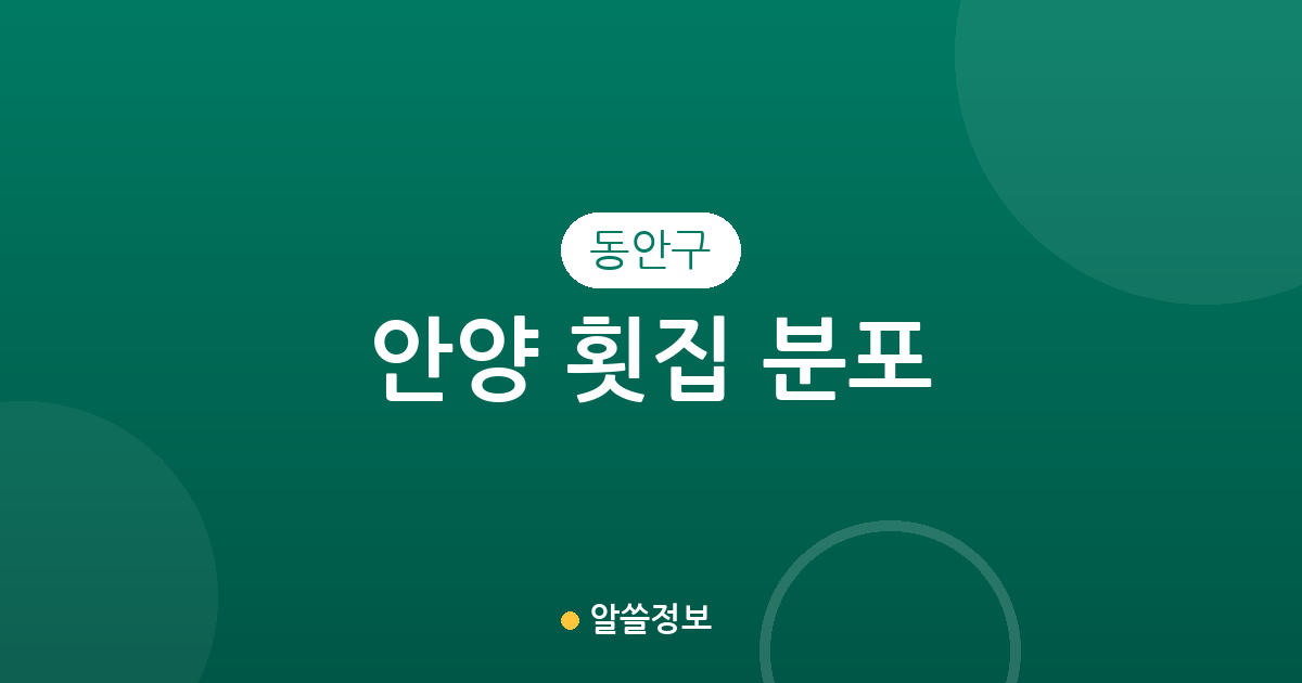안양 동안구 횟집 분포 분석: 귀인동·부림동·관양동 중심의 상권 지도