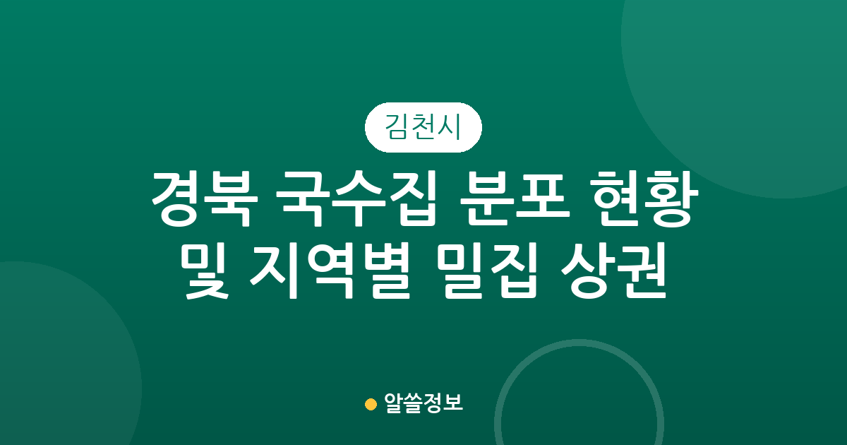 경북 김천시 국수집 분포 현황 및 지역별 밀집 상권 분석