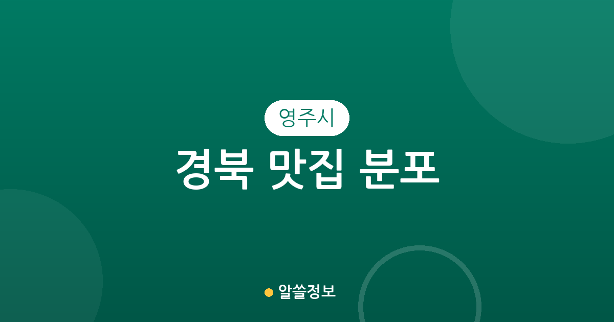 경북 영주시 맛집 분포 분석: 가흥1동부터 풍기읍까지 밀집 상권 탐방 가이드