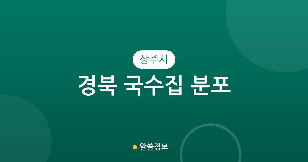 경북 상주시 국수집 분포 분석: 남원동·신흥동·북문동 밀집 상권 정보