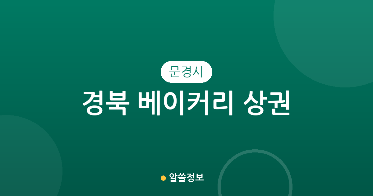 경북 문경시 베이커리 상권 분석: 점촌5동부터 문경읍까지 빵집 분포 현황