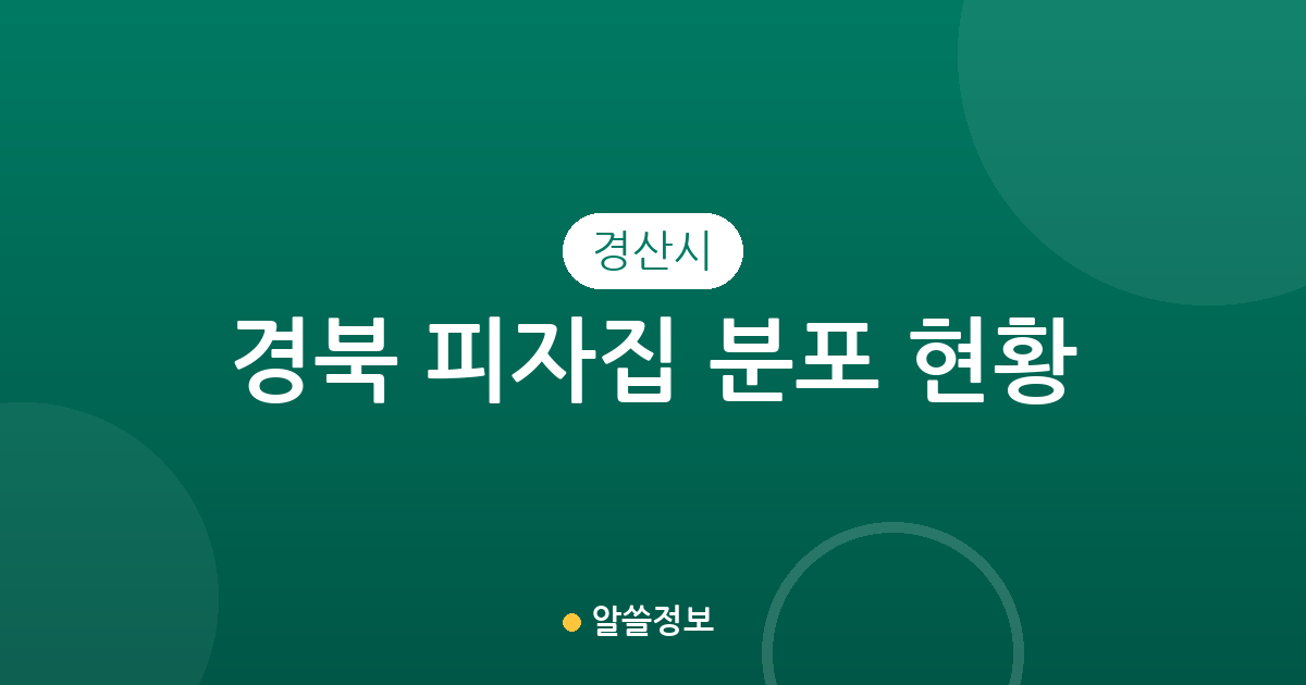 경북 경산시 피자집 분포 현황 분석: 밀집 상권 및 동네별 피자 전문점 탐방 가이드