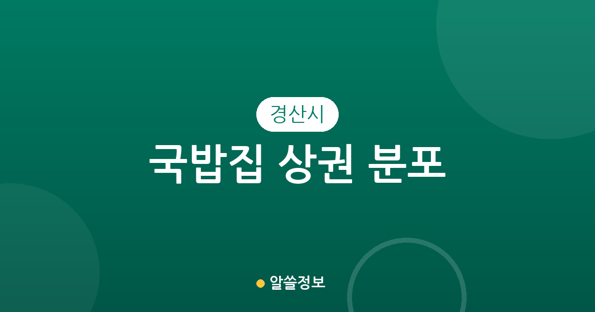 경산시 국밥집 상권 분포 분석: 하양읍부터 서부동까지 인기 밀집 지역은 어디?