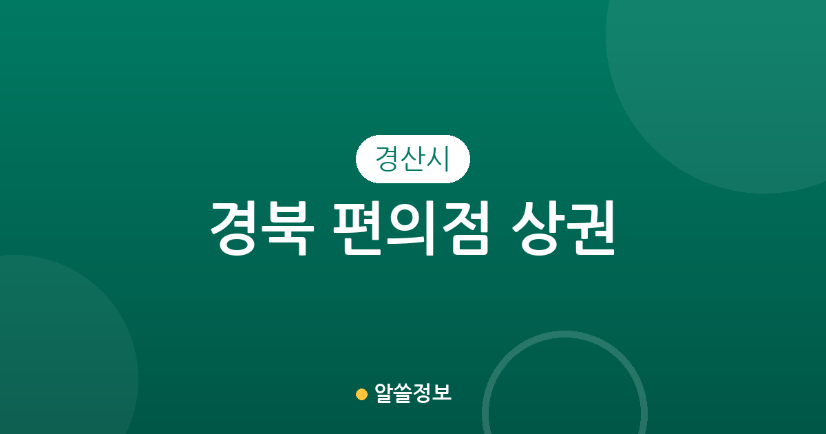 경북 경산시 편의점 상권 분석: 진량읍·하양읍 등 지역별 분포 현황