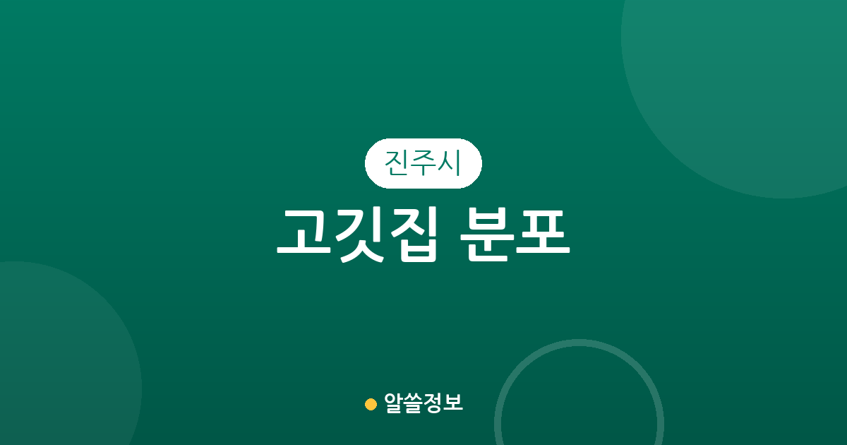 진주시 고깃집 분포 분석: 하대동·가호동·충무공동 등 지역별 상권 현황