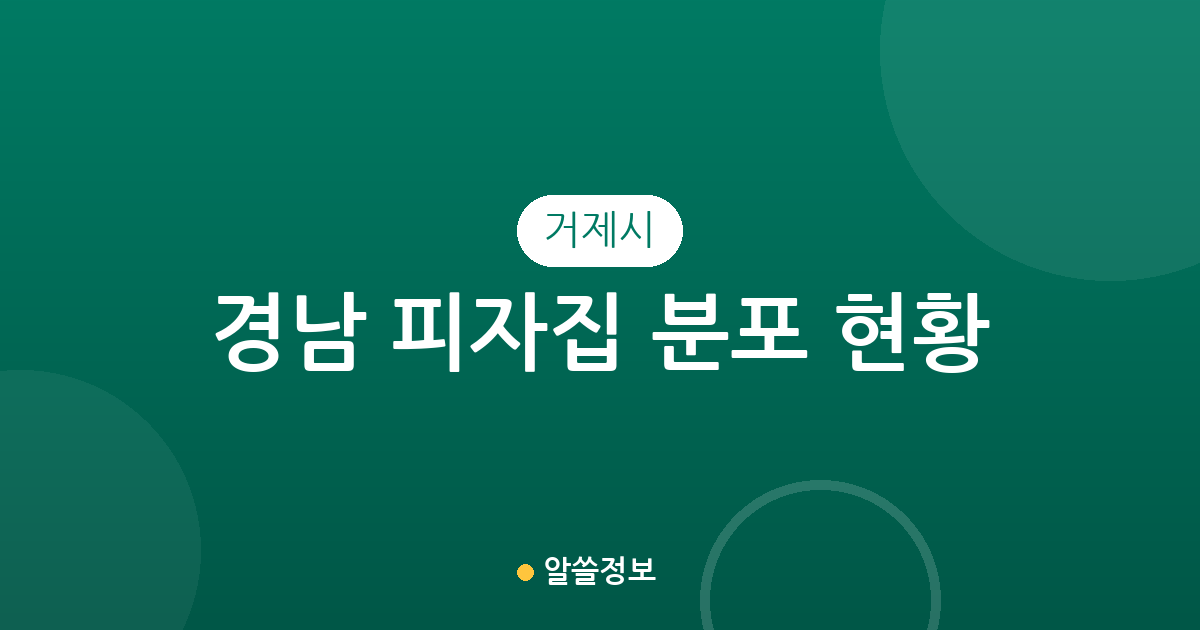 경남 거제시 피자집 분포 현황 분석: 고현동·장평동·상문동 상권 정보