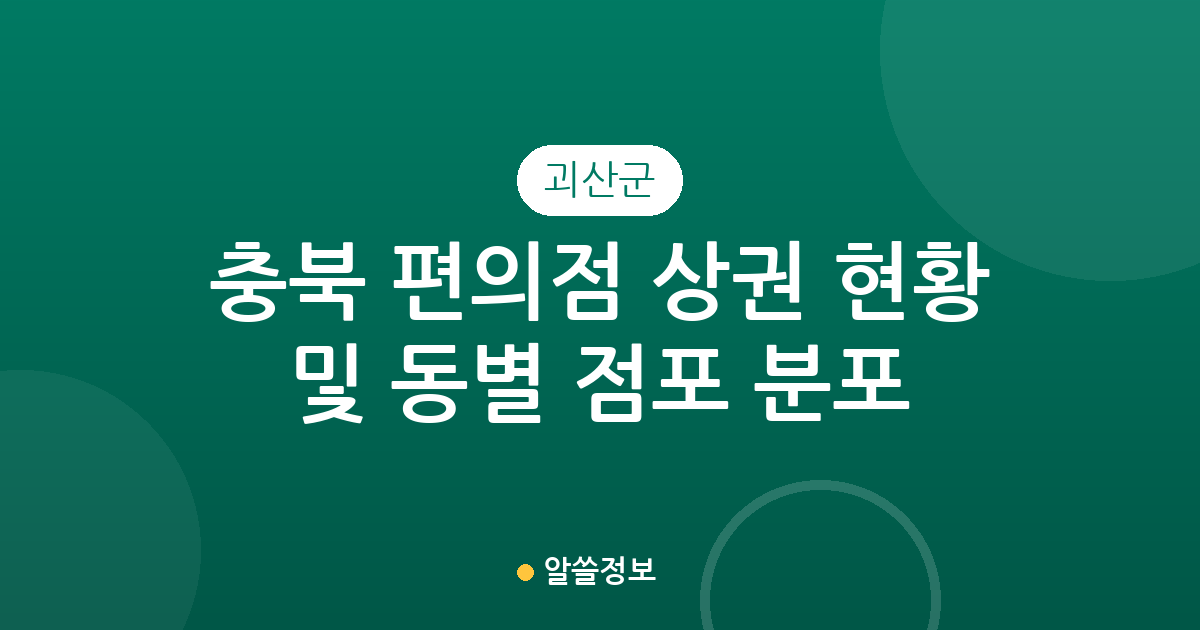충북 괴산군 편의점 상권 현황 및 동별 점포 분포 분석