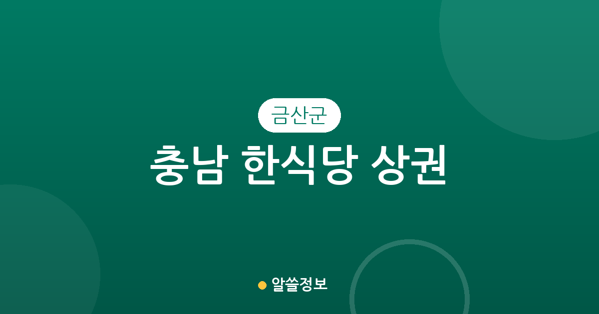 충남 금산군 한식당 상권 분석: 금산읍부터 추부면까지 지역별 분포 현황