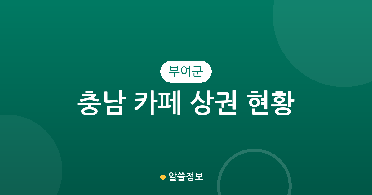 충남 부여군 카페 상권 현황 분석: 부여읍부터 규암면까지 밀집 지역 한눈에 보기