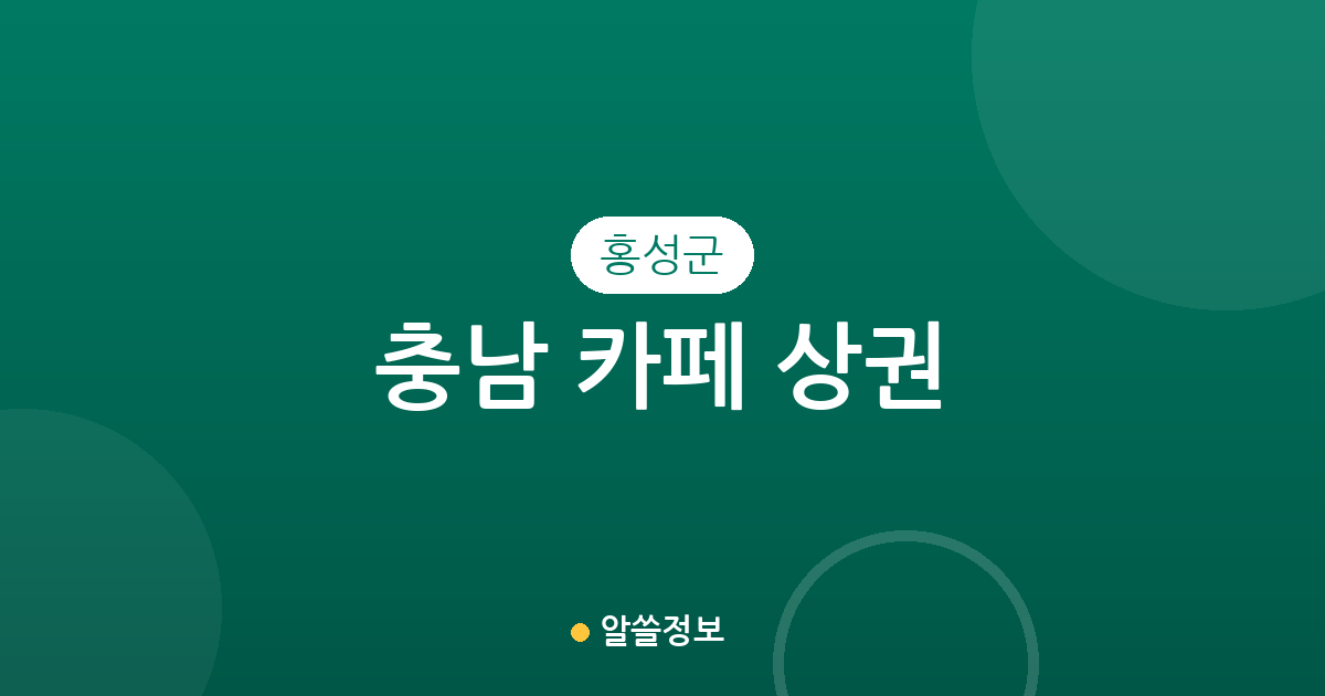 충남 홍성군 카페 상권 분석: 홍성읍부터 홍북읍까지 동별 밀집도 한눈에 보기