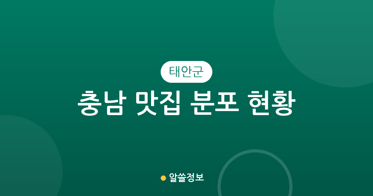 충남 태안군 맛집 분포 현황 분석: 태안읍부터 안면읍까지 인기 맛집 상권 알아보기