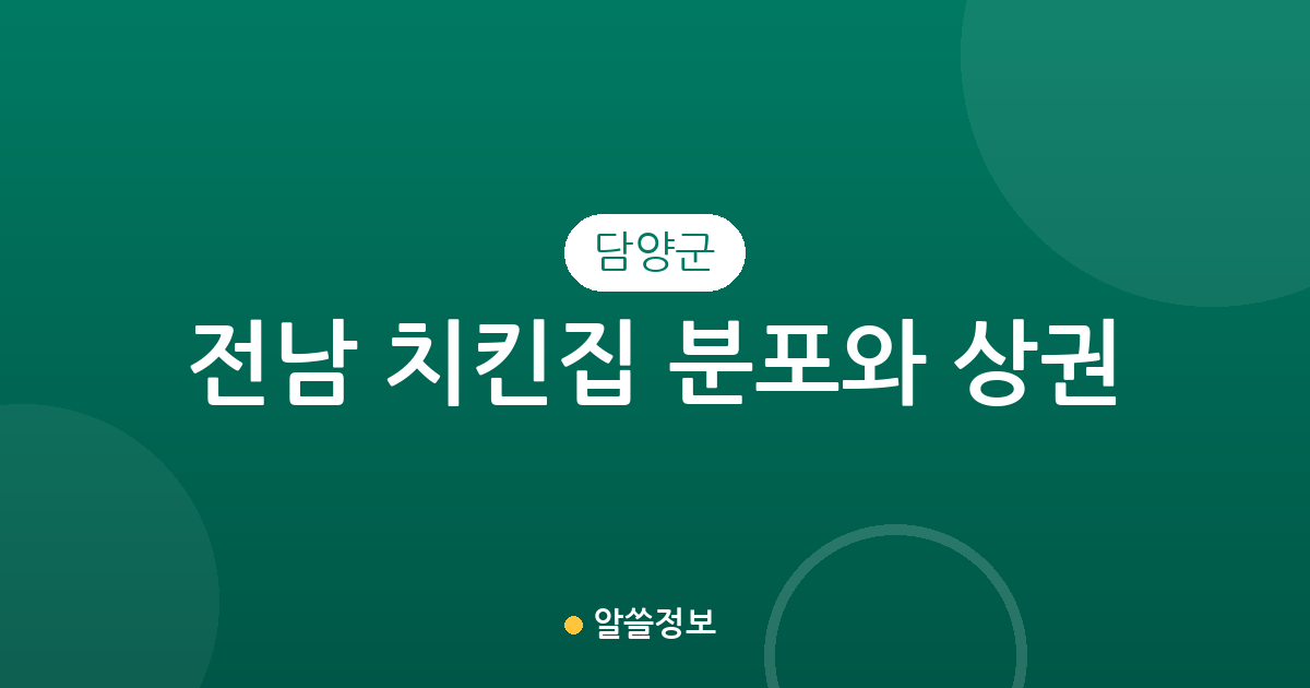 전남 담양군 치킨집 분포와 상권 분석: 담양읍 중심의 통닭집 밀집 현황