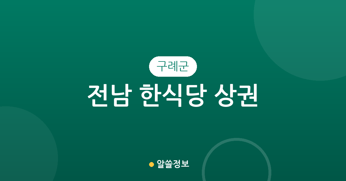 전남 구례군 한식당 상권 분석: 구례읍부터 면 단위까지 분포 현황 정리