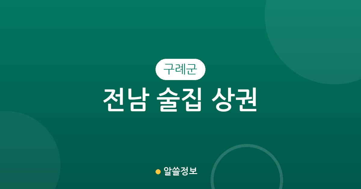 전남 구례군 술집 상권 분석: 구례읍 중심의 밀집도와 지역별 분포 현황