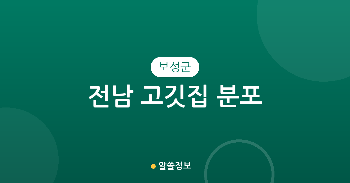 전남 보성군 고깃집 분포 분석: 벌교읍부터 보성읍까지 주요 상권 정보