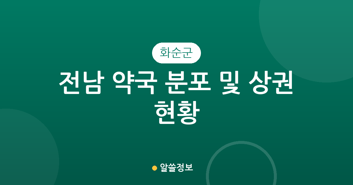 전남 화순군 약국 분포 및 상권 현황 분석: 화순읍 중심의 생활 인프라 정보