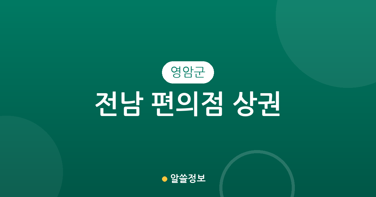 전남 영암군 편의점 상권 분석: 삼호읍·영암읍 중심의 지역별 점포 분포 현황