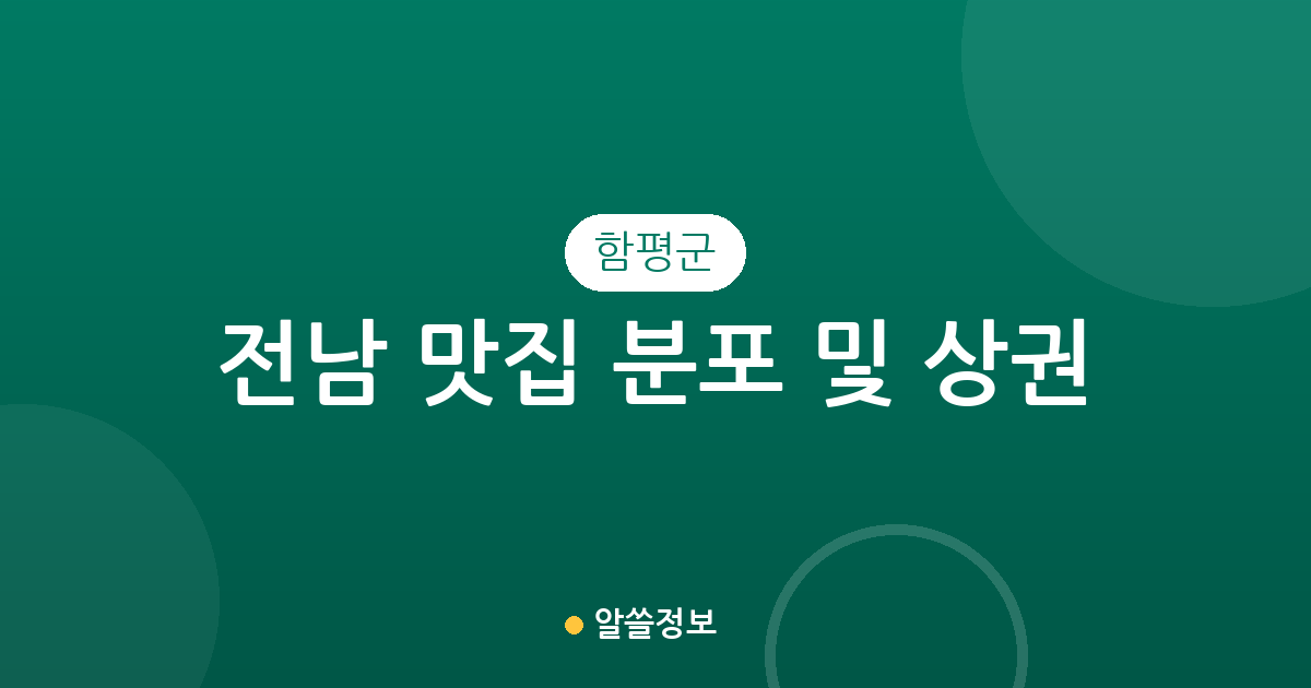 전남 함평군 맛집 분포 및 상권 분석: 어디에 맛집이 많을까?