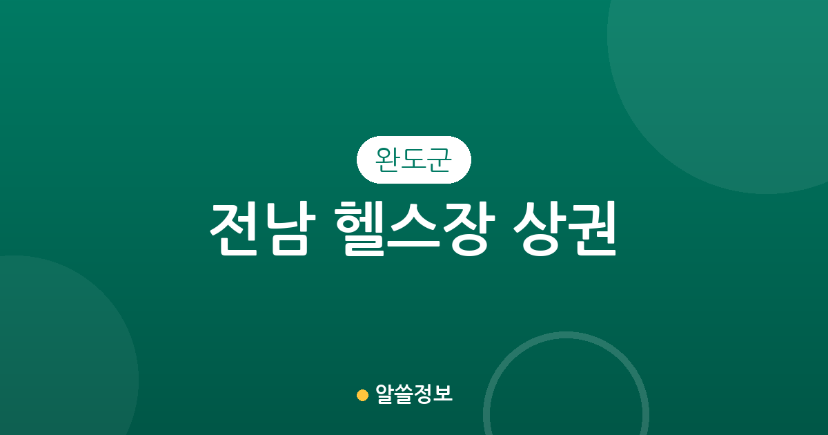 전남 완도군 헬스장 상권 분석: 완도읍부터 노화읍까지 동별 분포 현황