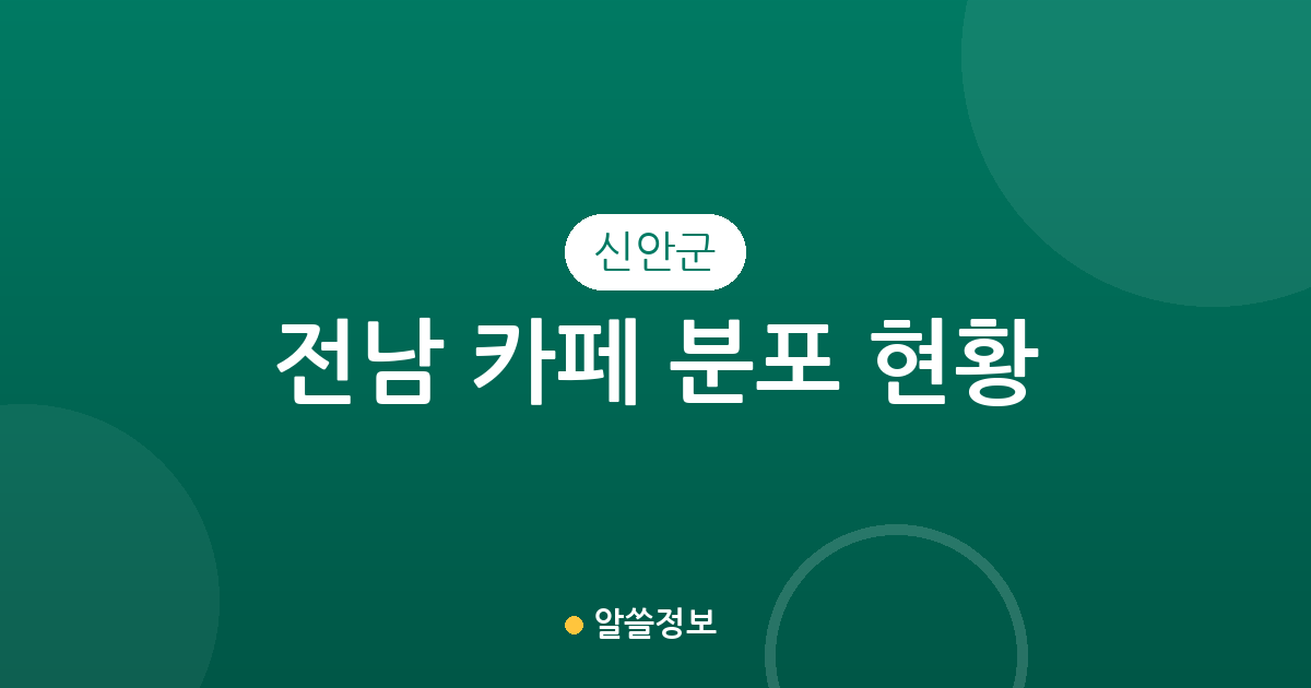 전남 신안군 카페 분포 현황: 압해읍부터 지도읍까지 상권 분석
