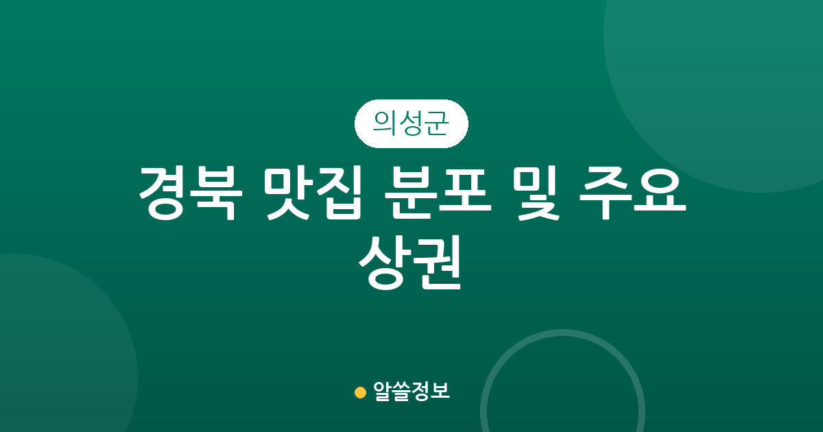경북 의성군 맛집 분포 및 주요 상권 분석: 어디에 인기 맛집이 몰려있을까?