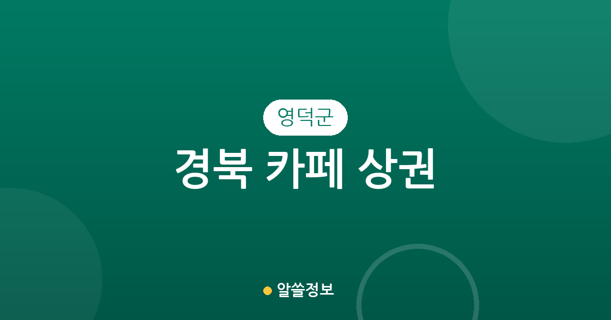 경북 영덕군 카페 상권 분석: 영덕읍·영해면·강구면 중심의 커피전문점 분포 현황