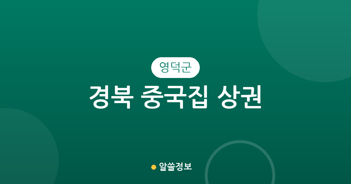 경북 영덕군 중국집 상권 분석: 강구면·영덕읍·영해면 중심의 중화요리 분포 현황