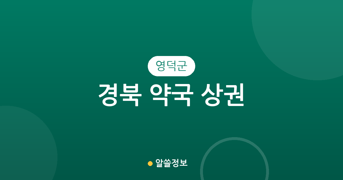 경북 영덕군 약국 상권 분석: 동네별 밀집도와 지역 분포 현황