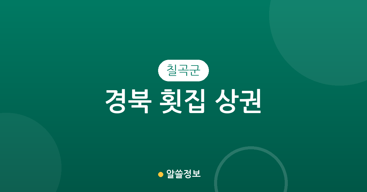 경북 칠곡군 횟집 상권 분석: 왜관읍부터 석적읍까지 주요 분포 현황