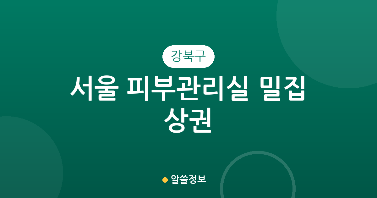 서울 강북구 피부관리실 밀집 상권 분석: 번1동부터 송중동까지 동별 분포 현황