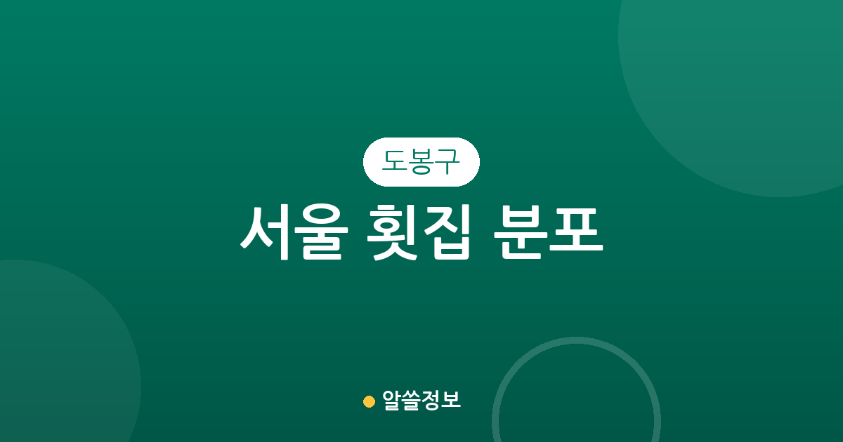 서울 도봉구 횟집 분포 분석: 방학동부터 도봉동까지 상권 특징 살펴보기
