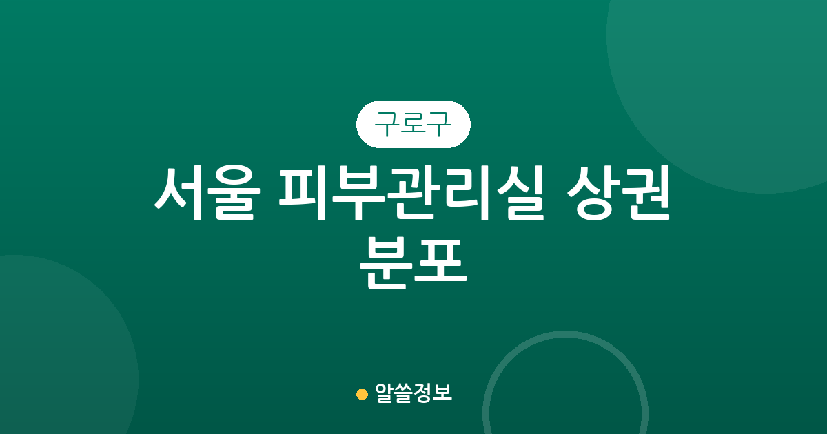 서울 구로구 피부관리실 상권 분포 분석: 고척동부터 신도림까지 지역별 에스테틱 현황