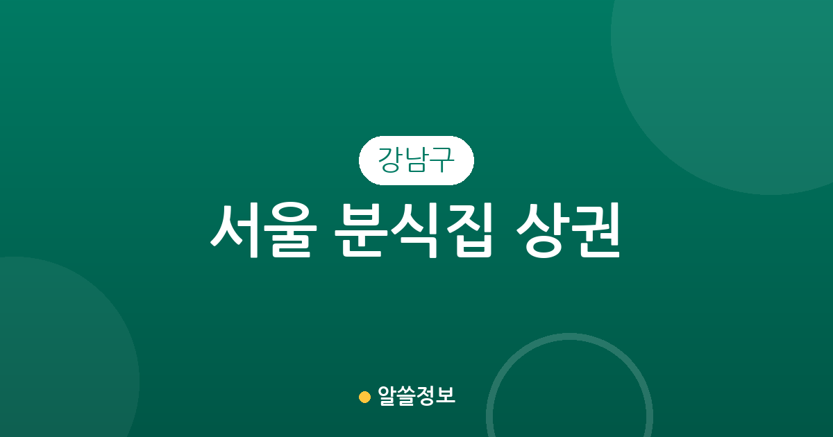 서울 강남구 분식집 상권 분석: 역삼1동부터 삼성동까지 주요 분포 현황