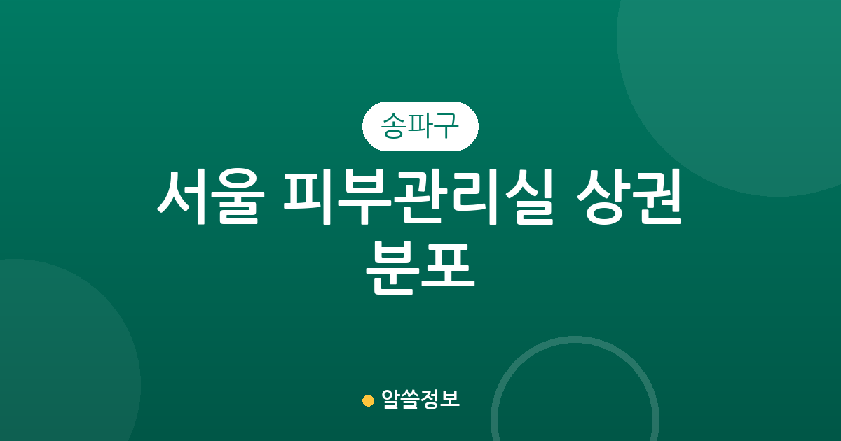 서울 송파구 피부관리실 상권 분포 분석: 삼전동부터 문정동까지 에스테틱 밀집도 확인