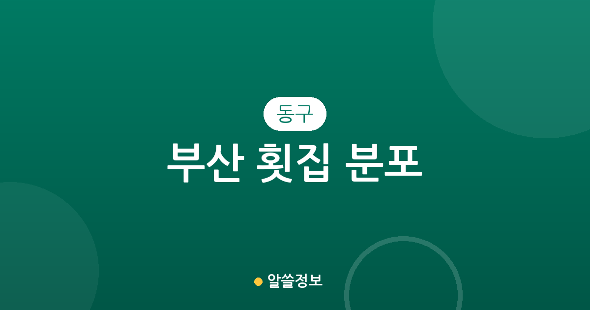 부산 동구 횟집 분포 분석: 범일동과 초량동을 중심으로 살펴본 우리 동네 회집 상권